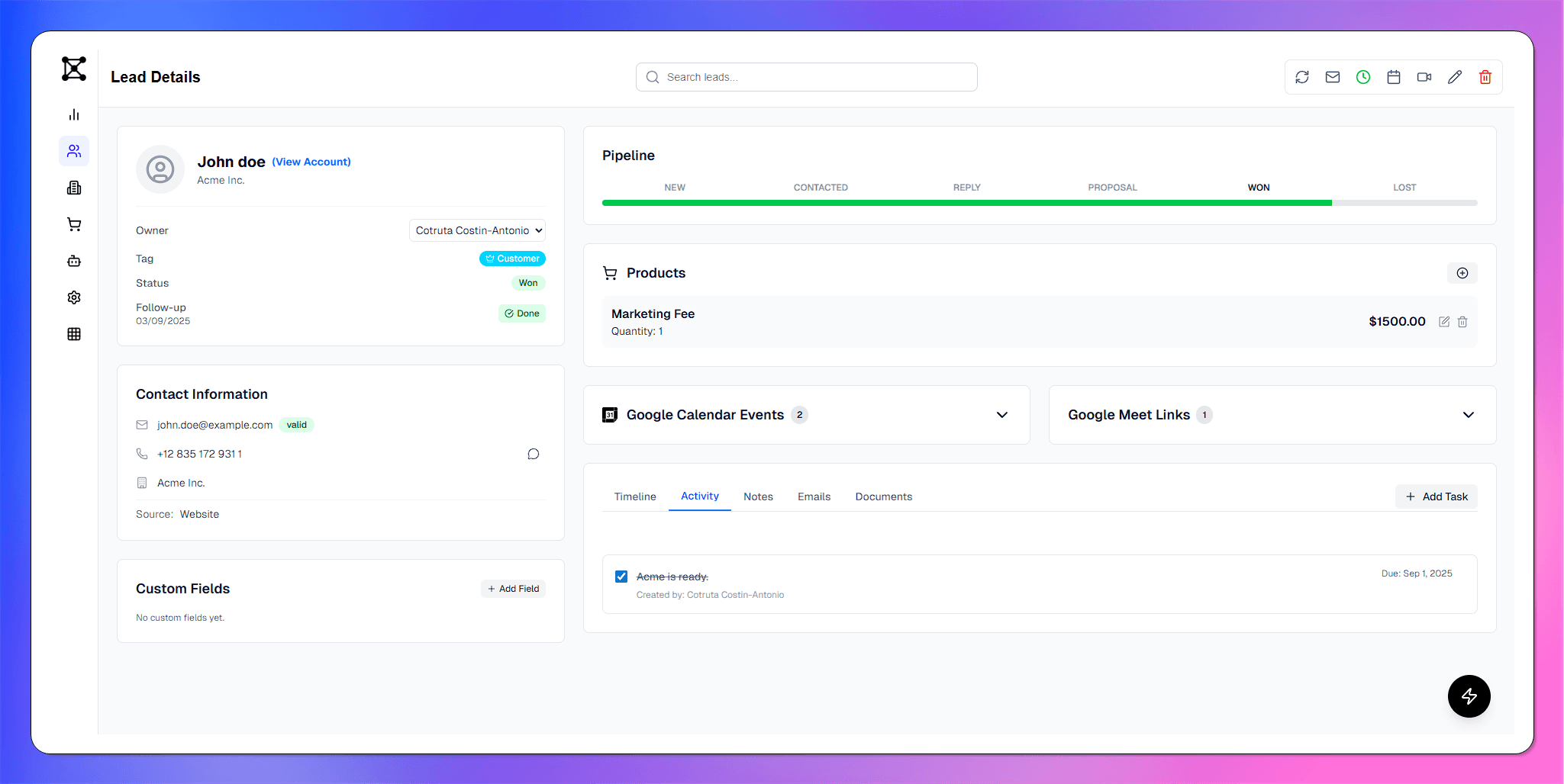 Contact Management Dashboard
